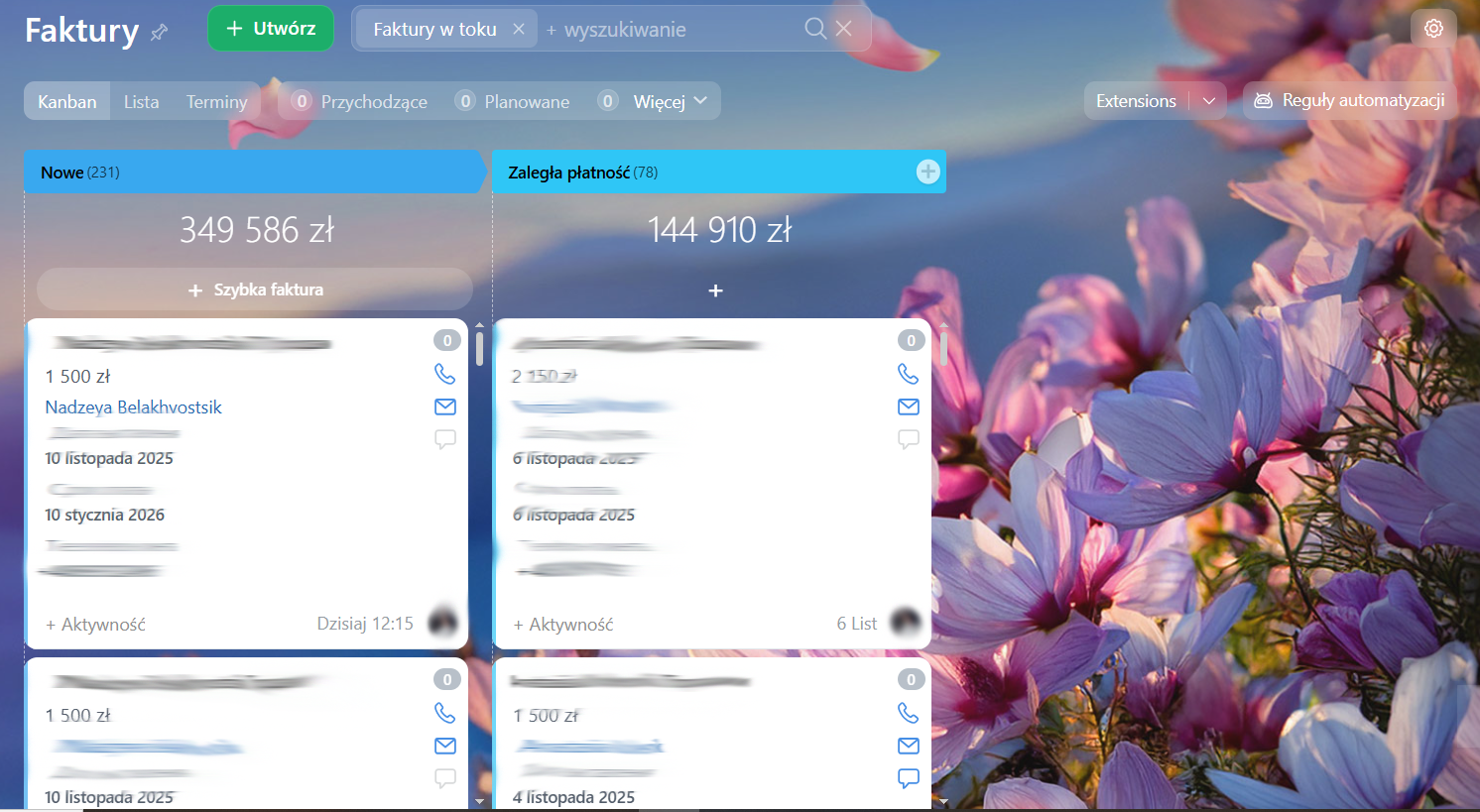Zarządzanie sprzedażą i umowami