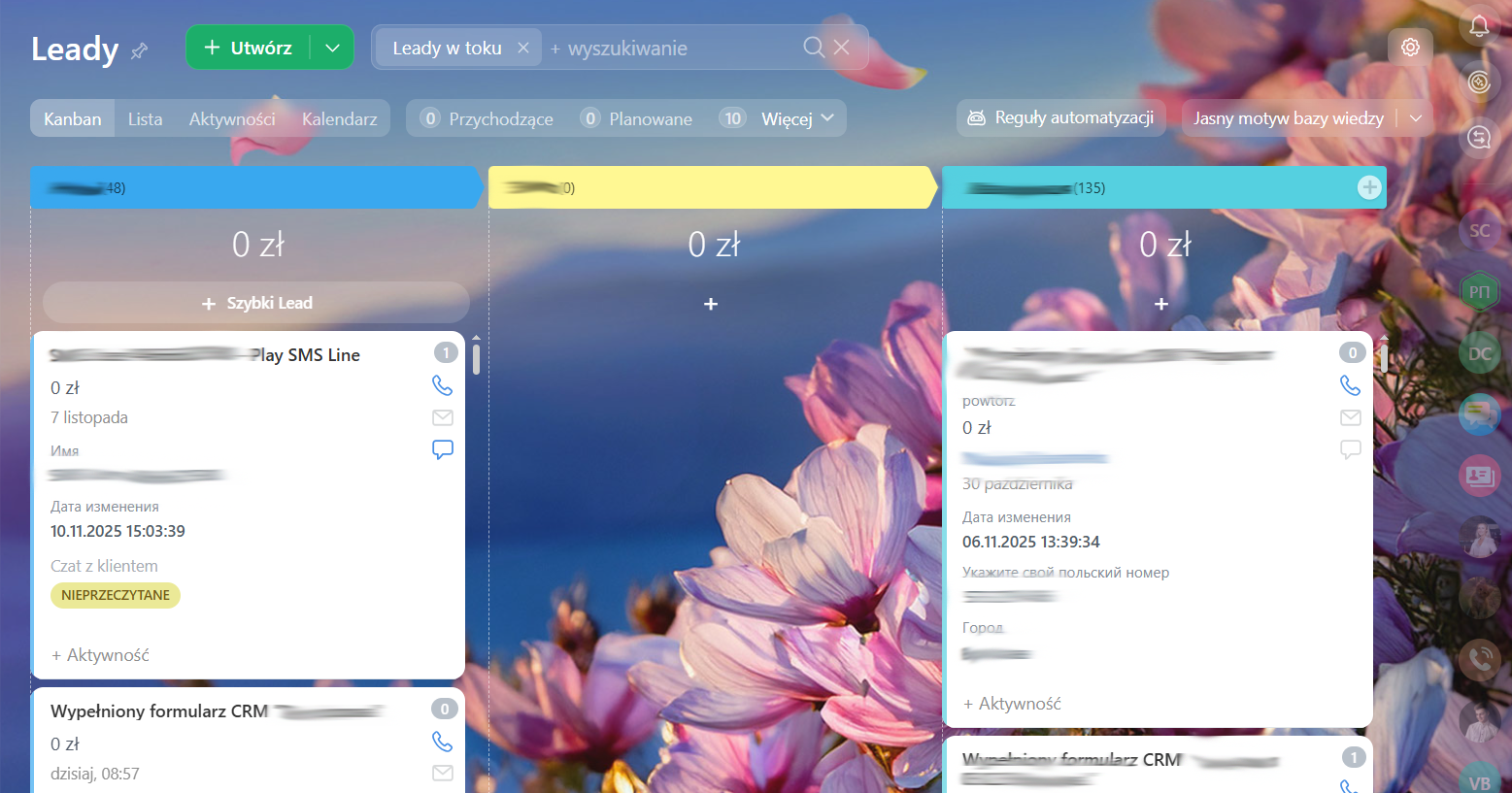 Tablica kanban do zarządzania leadami